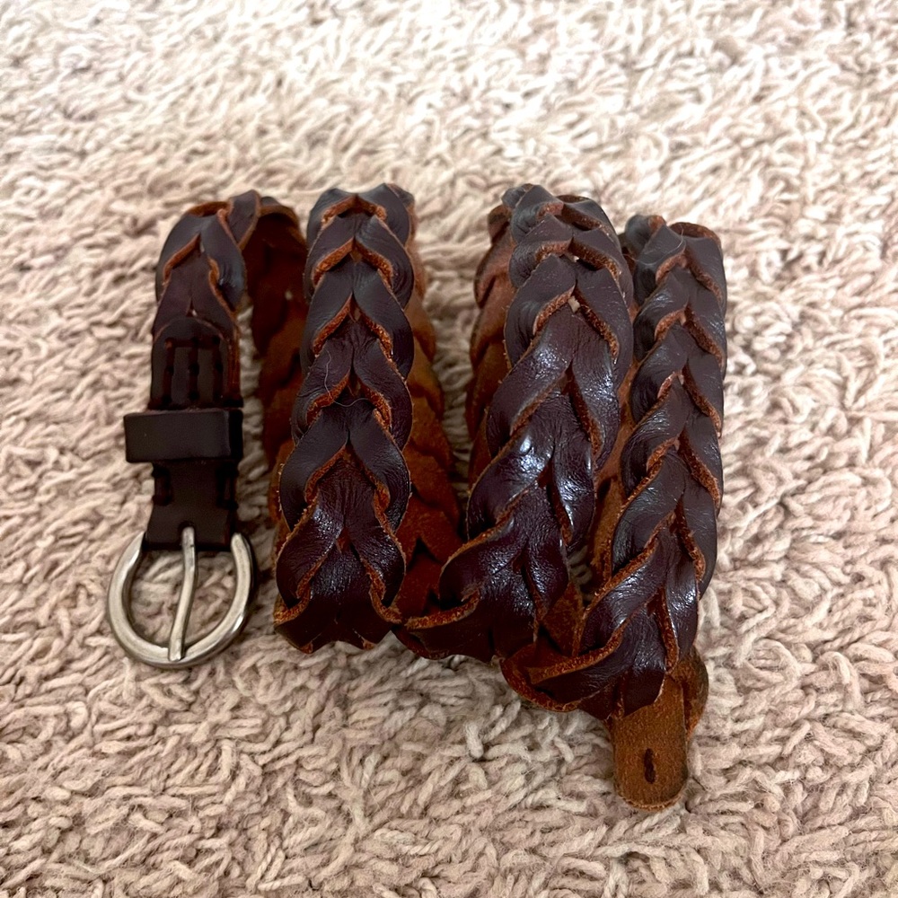 Brown, braided belt